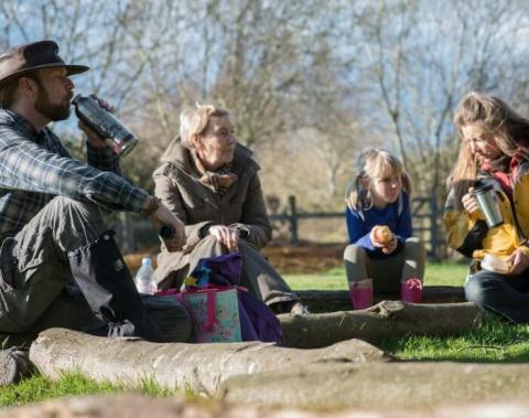 volunteers relaxing on hampstead heath